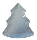 This is a Fiesta Fiestaware Tree Shaped Plate in Sky. Post 1986, Lead-free, Christmas, Tree
