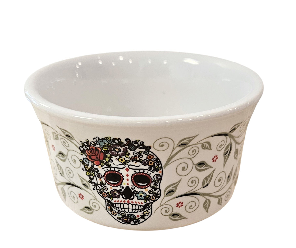 This is Fiesta fiestware Tapered Mug featuring the Skull & Vine decal on white. Lead free, post 1986,  retired decal, Halloween