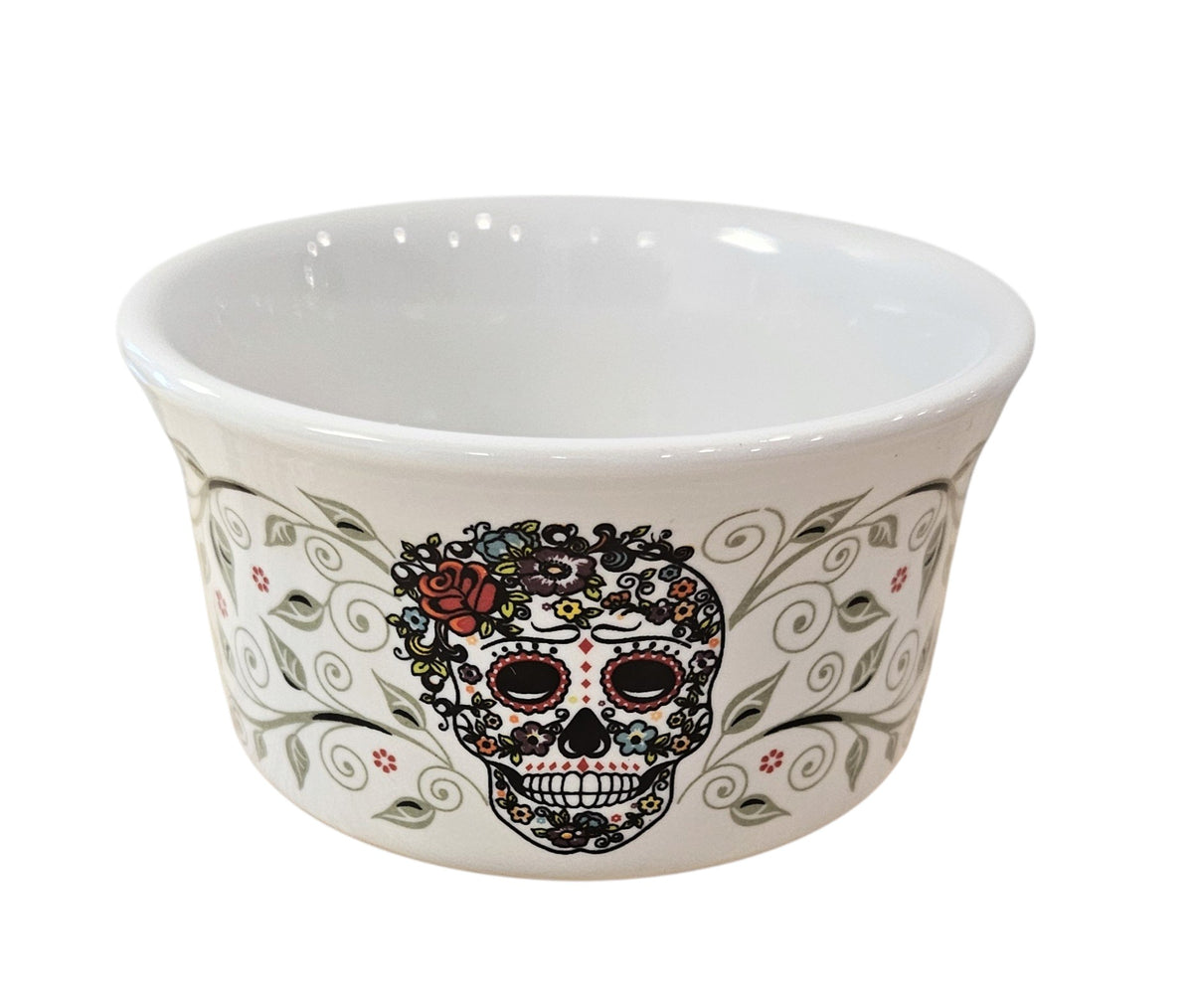 This is Fiesta fiestware Tapered Mug featuring the Skull & Vine decal on white. Lead free, post 1986,  retired decal, Halloween