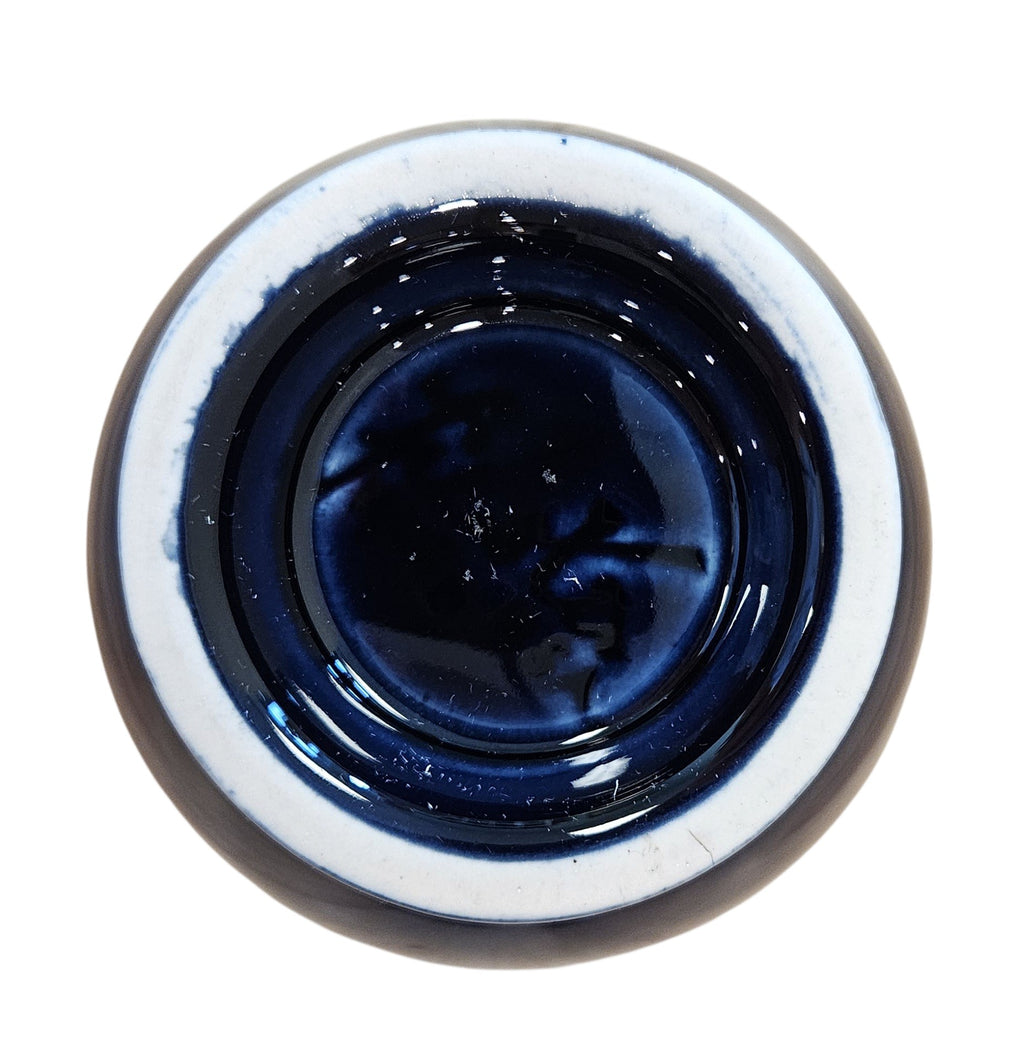 This is a Fiesta Fiestaware Individual Sugar Bowl With Lid in cobalt. lead-free, Post 1986, Retired Color Retired Shape
