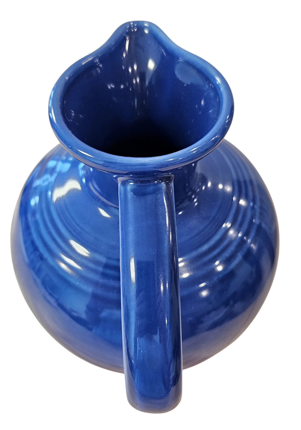 This is a Fiesta Fiestware 60 Ounce Carafe in Sapphire. Lead-free Post 1986 Retired color retired shape
