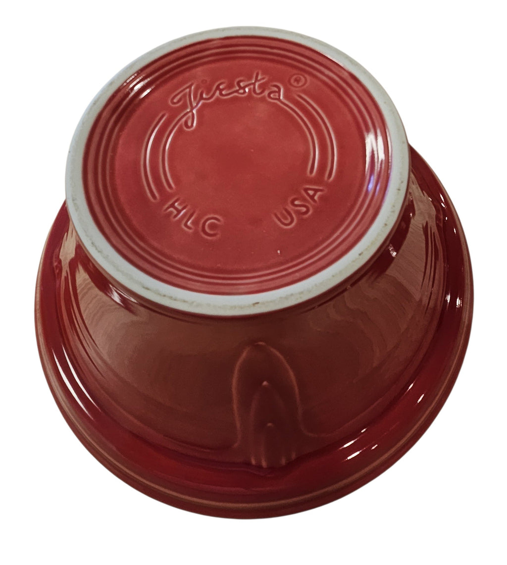 This is a Fiesta Fiestaware Hostess Bowl in scarlet. Post 1986 Retired Shape Lead Free

