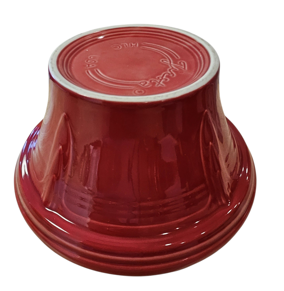 This is a Fiesta Fiestaware Hostess Bowl in scarlet. Post 1986 Retired Shape Lead Free

