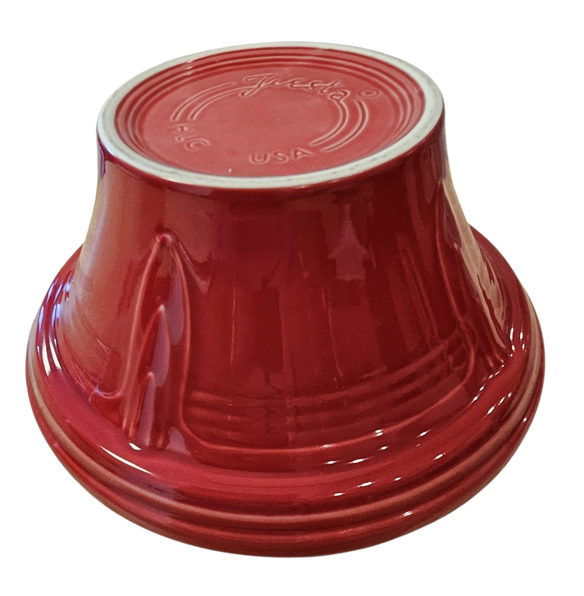 This is a Fiesta Fiestaware Hostess Bowl in scarlet. Post 1986 Retired Shape Lead Free
