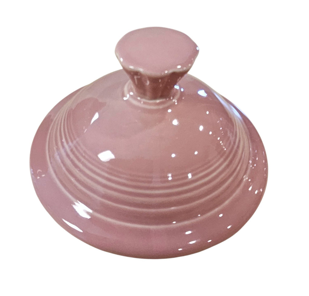 This is a Fiesta Fiestaware Five-cup 5-cup Ring Handled Tea Pot with Lid in Rose. lead-free, Post 1986, Retired Color Retired Shape
