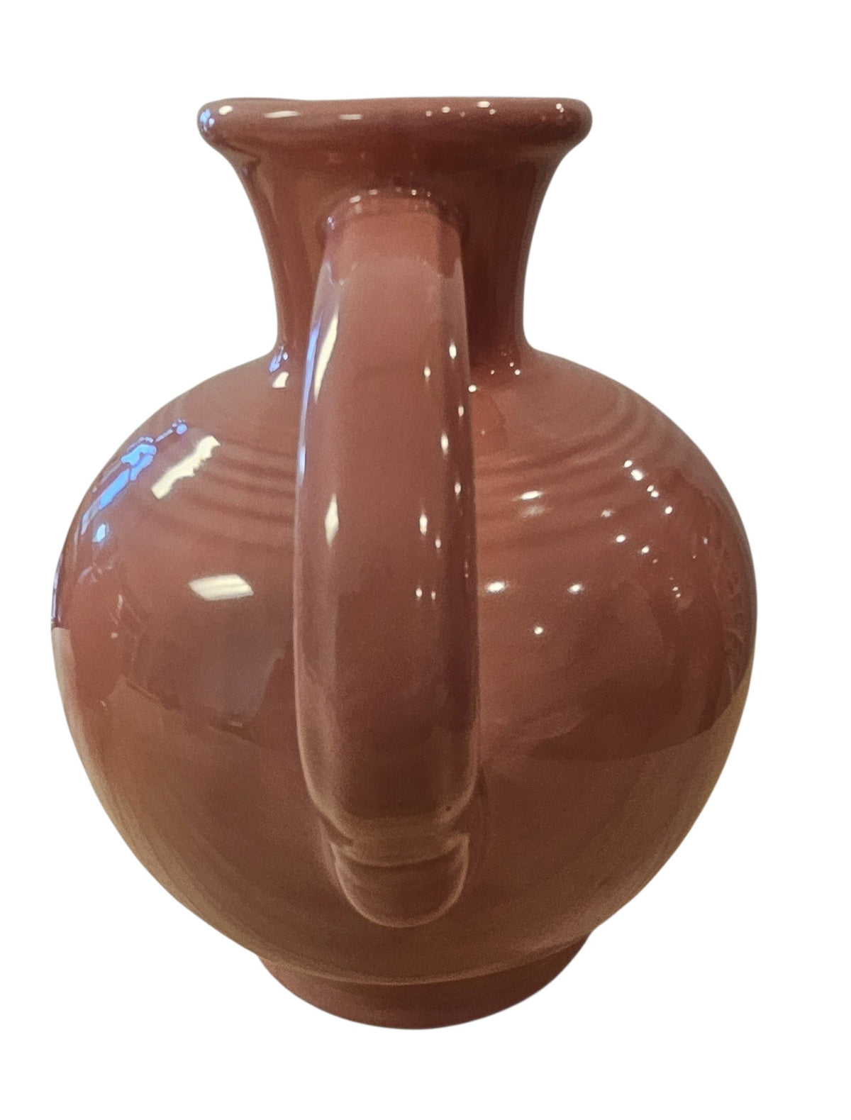 This is a Fiesta Fiestware 60 Ounce Carafe in Rose. Lead-free Post 1986 Retired color retired shape
