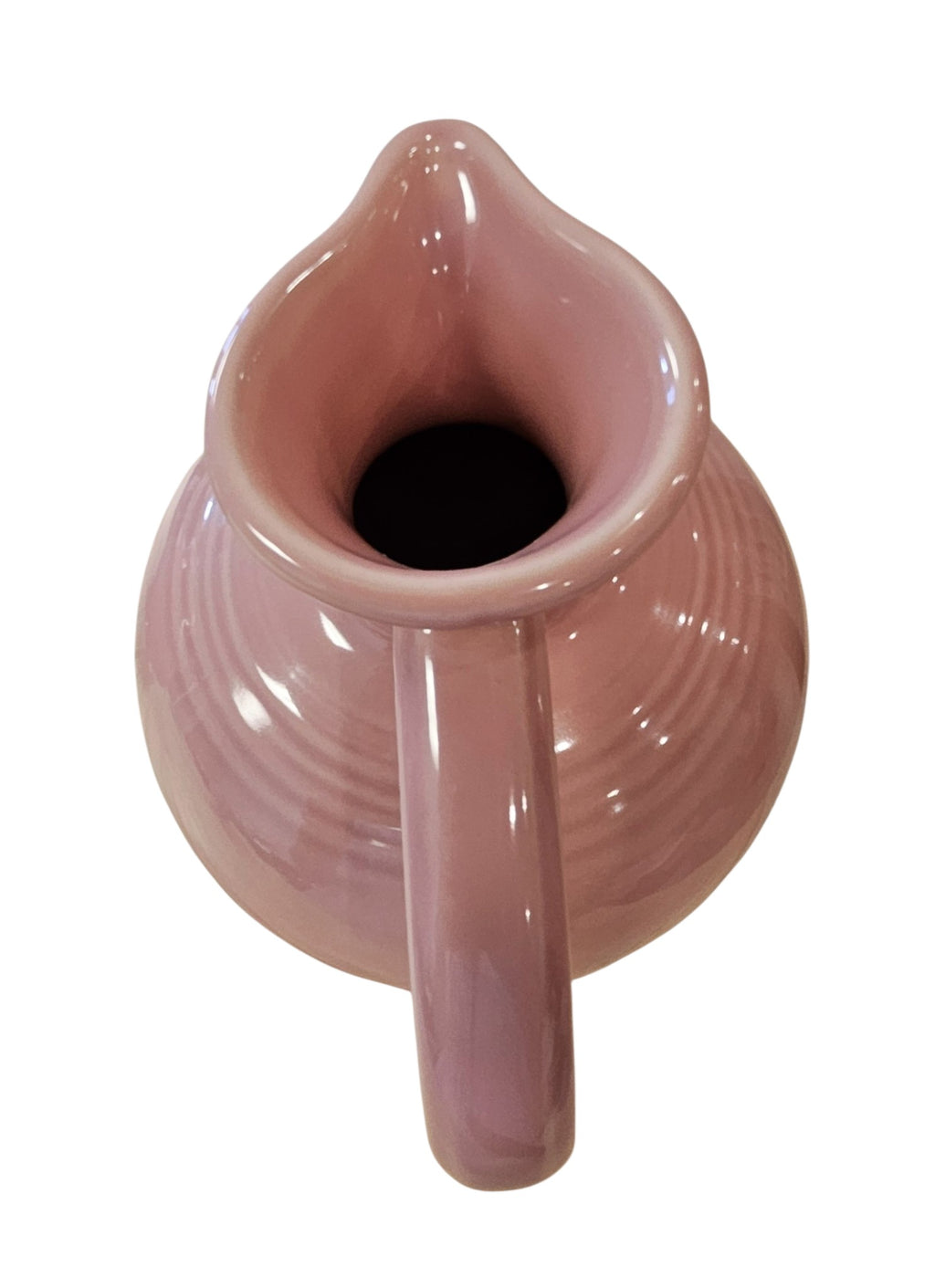 This is a Fiesta Fiestware 60 Ounce Carafe in Rose. Lead-free Post 1986 Retired color retired shape
