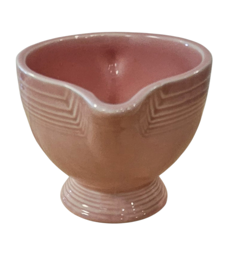 This is a Fiesta Fiestaware individual cream pitcher creamer in Rose. lead-free, Post 1986, Retired Color Retired Shape
