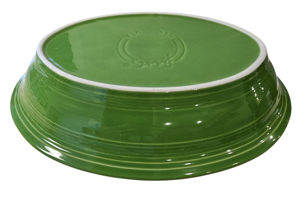 This is Fiesta fiestware Deep Oval Serving Bowl featuring the Betty Crocker Kiwi decal on shamrock. Lead free, post 1986, retired color, retired decal, Hard to Find
