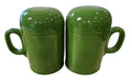 This is a Fiesta Fiestaware set of Range top Rangetop Salt and Pepper Shakers in shamrock. Post 1986 Retired Color Retired Shape Stove top Lead Free
