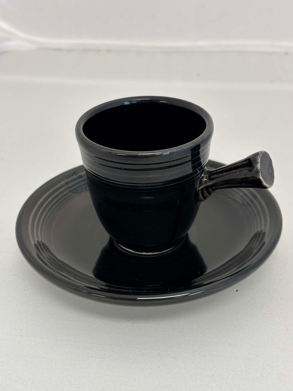Fiesta Black Stick Handle Demitasse AD Cup & Saucer