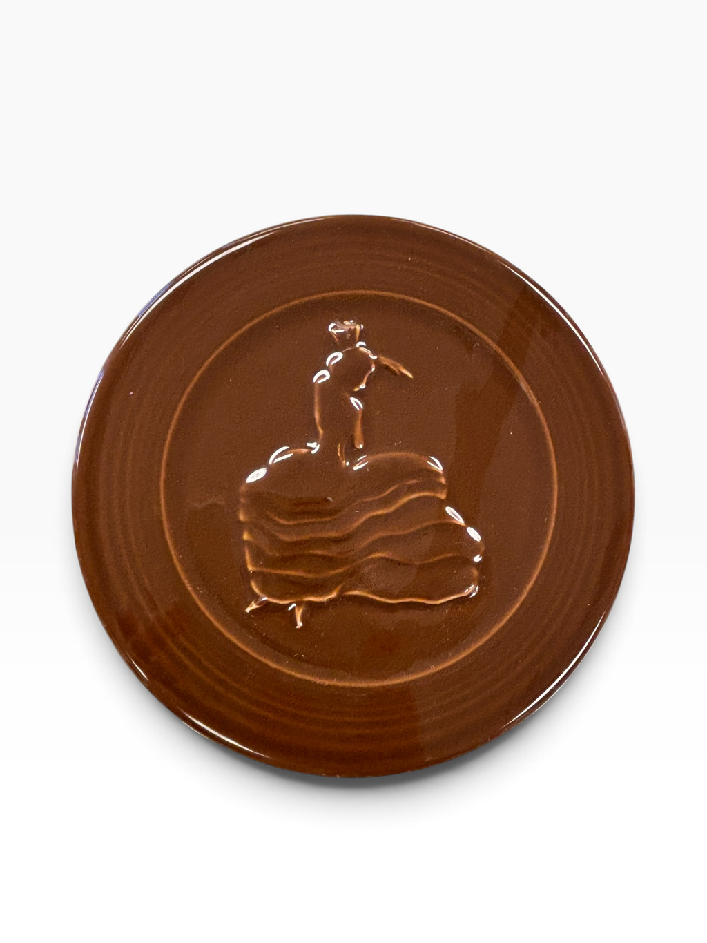 Fiesta Chocolate Dancing Lady Trivet 6" Retired Hot Plate