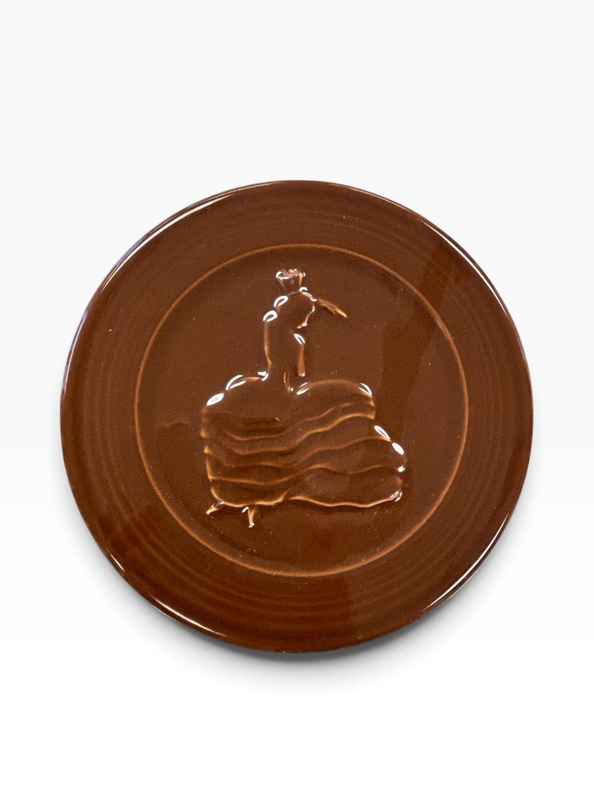 Fiesta Chocolate Dancing Lady Trivet 6" Retired Hot Plate