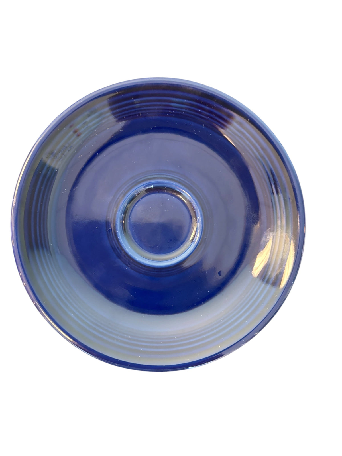 This is a Fiesta Fiestaware After Dinner AD Stick Handled Demitasse Demi Cup and Saucer Set in Cobalt. lead-free, Post 1986, Retired Color Retired Shape Perfect for Espresso
