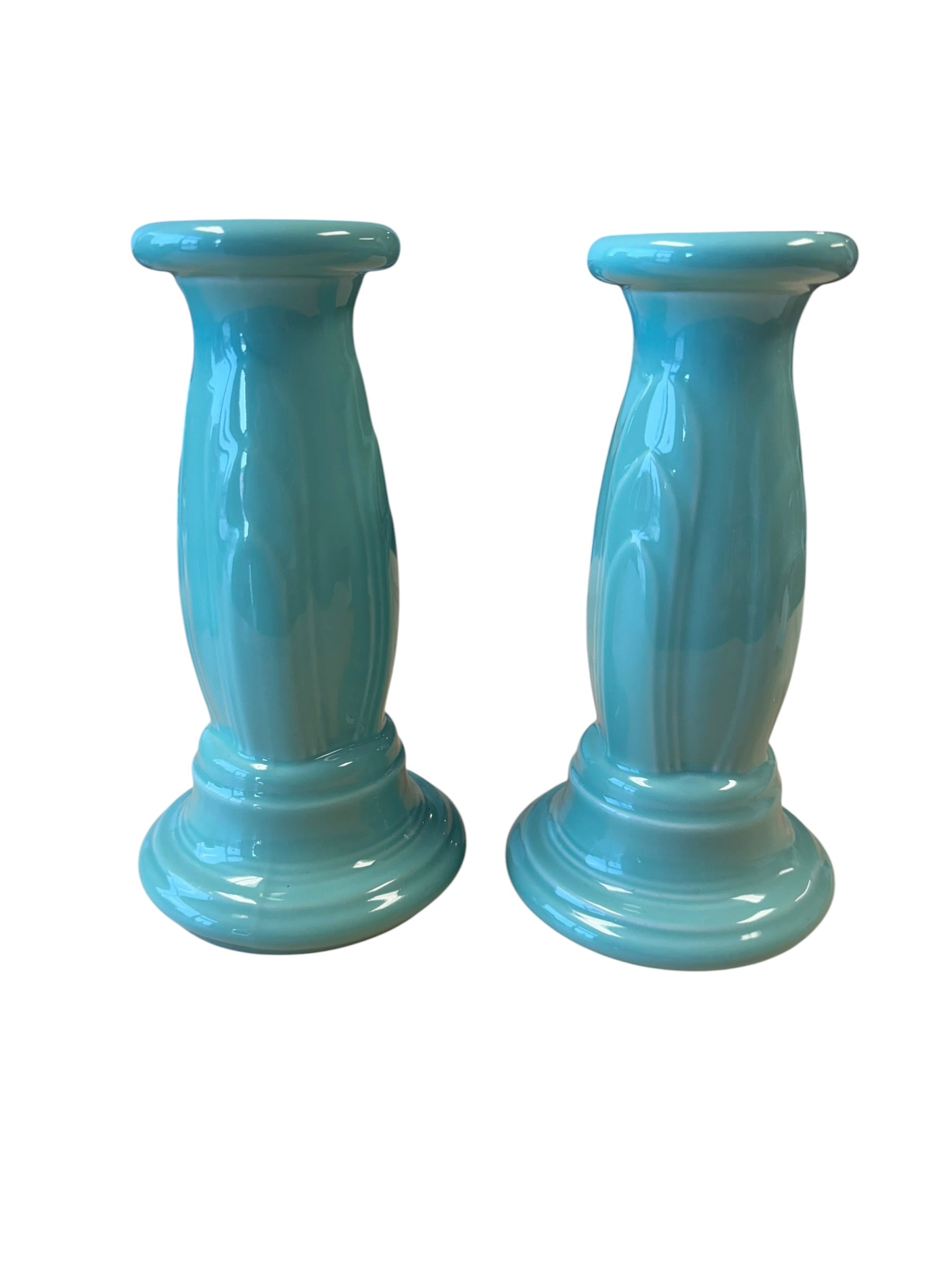 Fiesta Sea Mist Tapered Candlestick Millennium Candlestick Y2K Pair