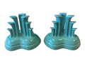 Fiesta Sea Mist Pyramid Candle Holder Pair