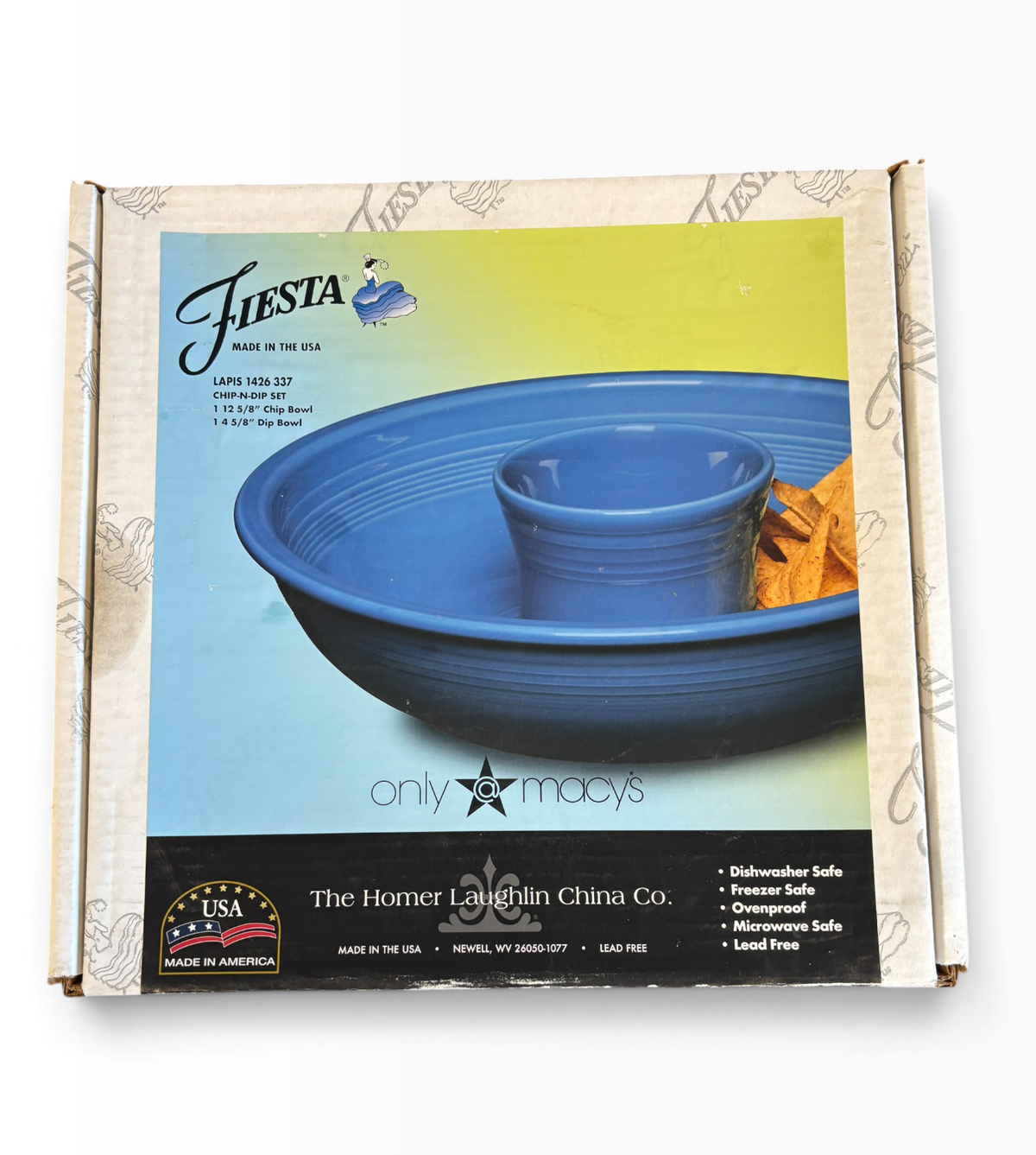 Fiesta Lapis Chip and Dip Set NIB 12 7/8"