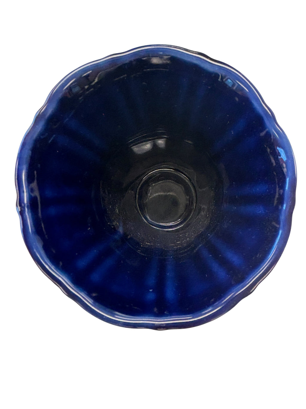 This is a Fiesta Fiestaware Small Flared Vase in Cobalt. 8" tall. lead-free, Post 1986, Retired Shape Retired Color
