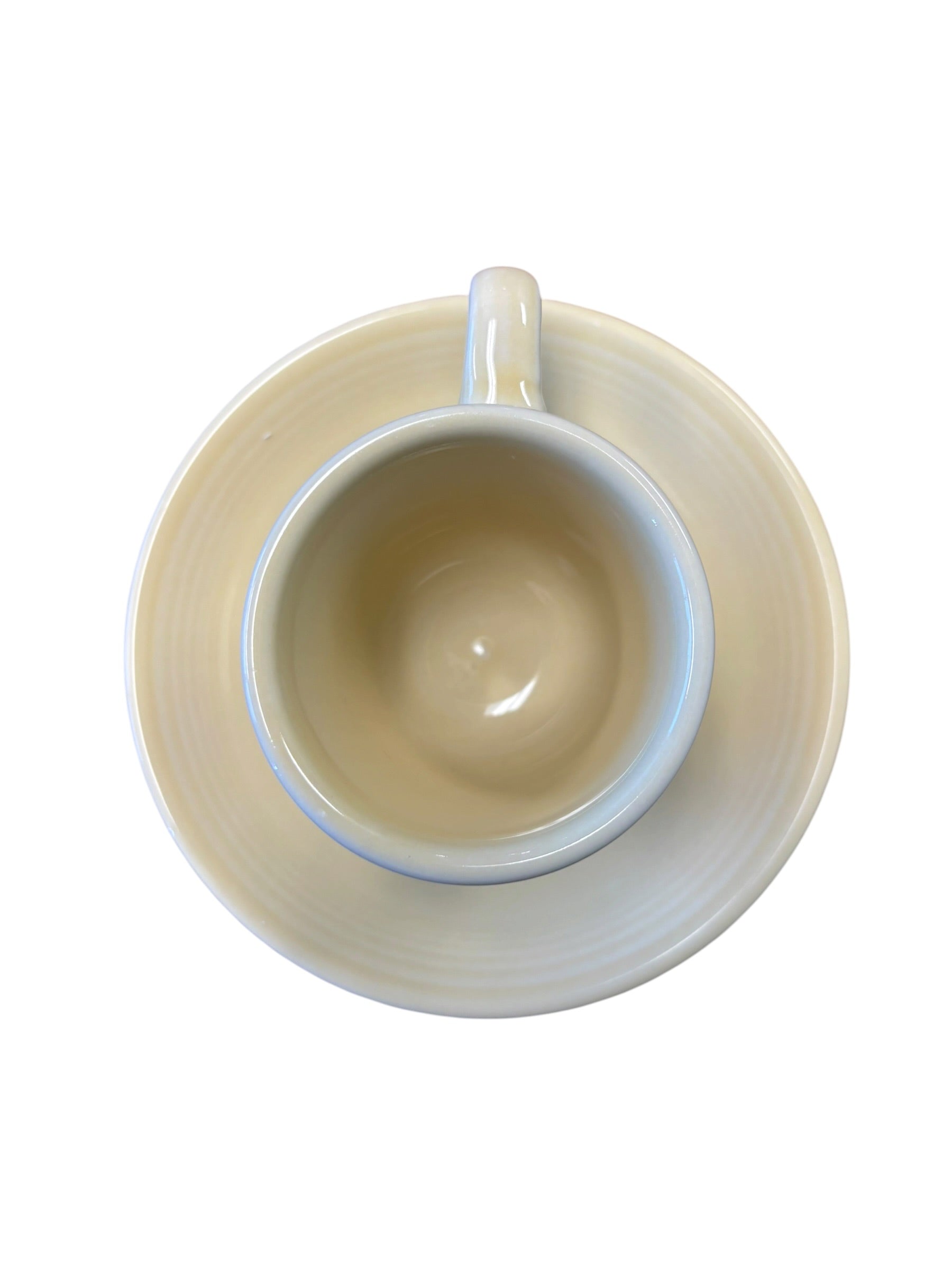 Fiesta Ivory Ring Handle Demitasse AD Cup & Saucer