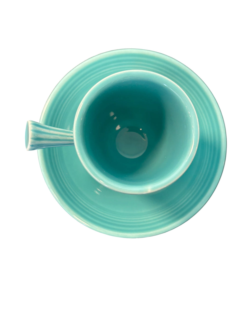 Fiesta Turquoise Stick Handle Demitasse AD Cup & Saucer