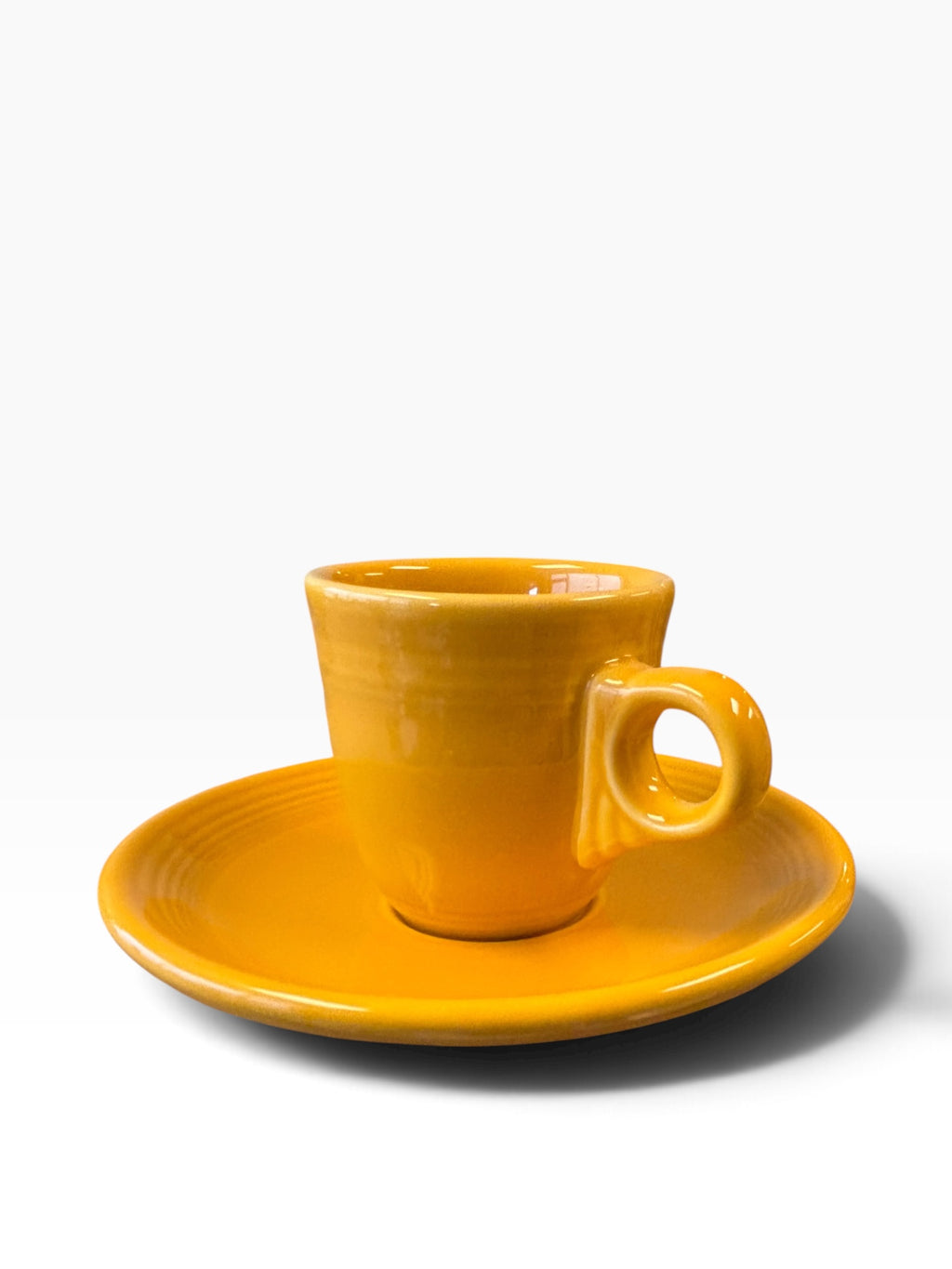 Fiesta Marigold Round Handle AD Demitasse Cup and Saucer