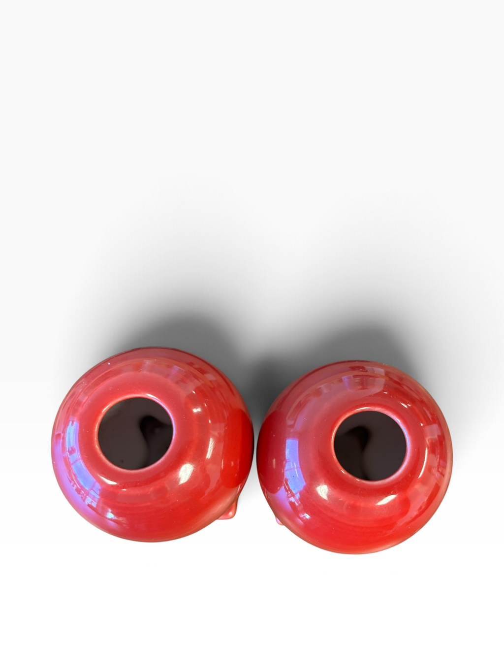 Fiesta Scarlet Round Bulb Candle Holder Pair HTF