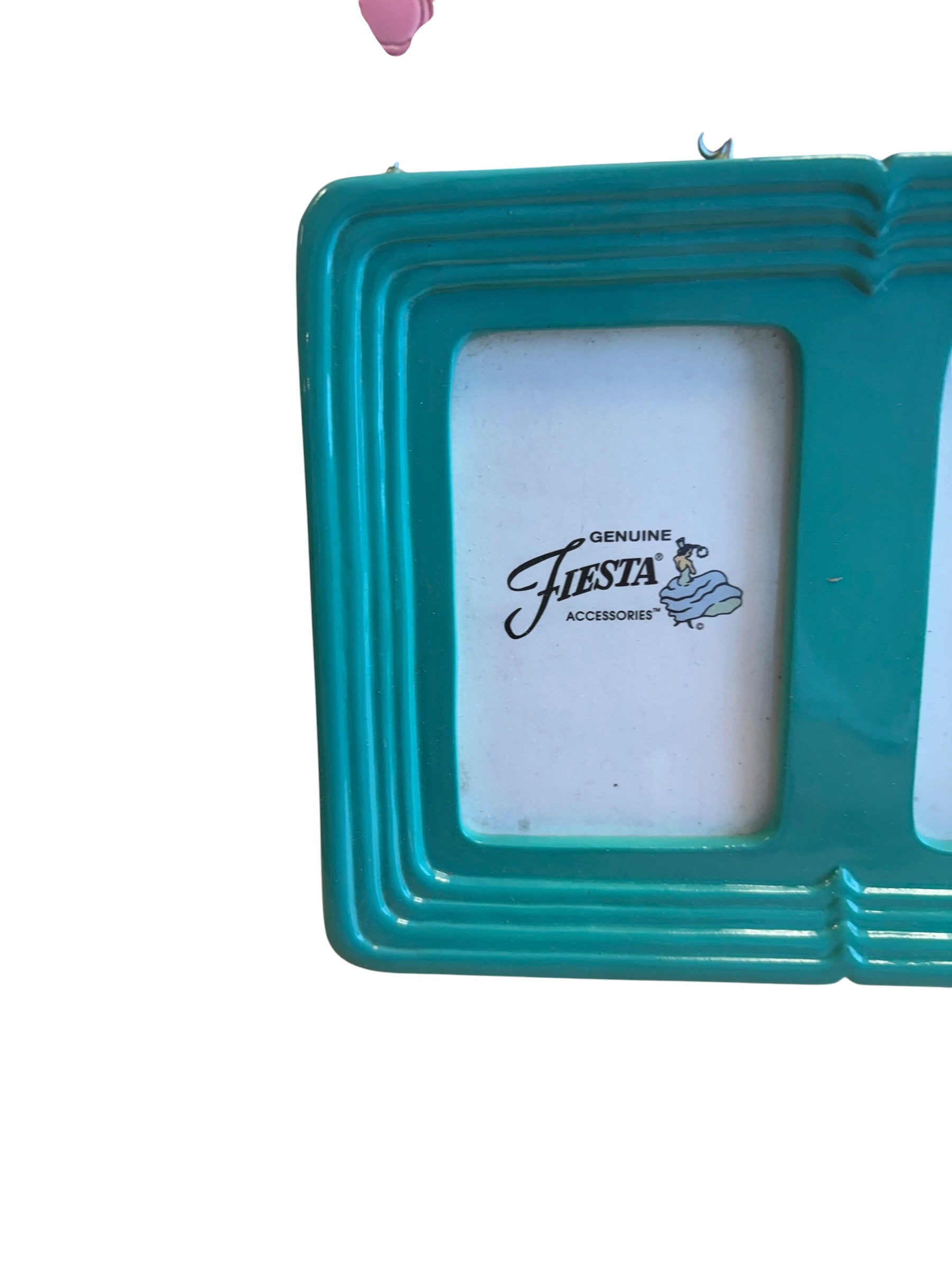 Fiesta Weston Gallery 5" x 6 1/2" Turquoise Double Picture Frame With Icons On Wires
