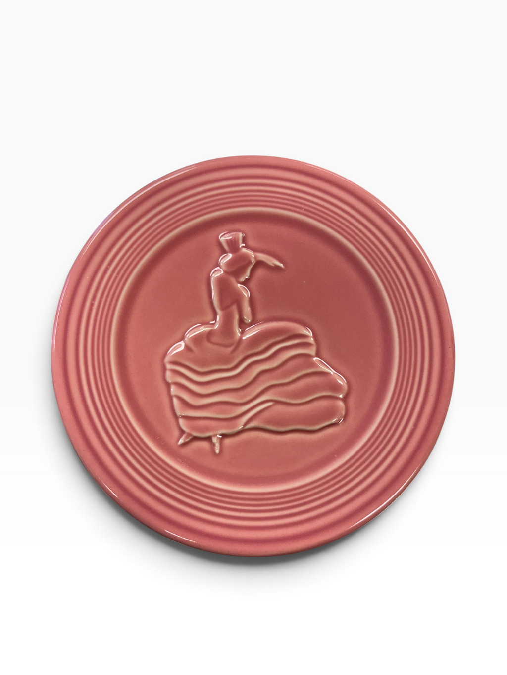 Fiesta Rose Dancing Lady Trivet 6" Retired Hot Plate