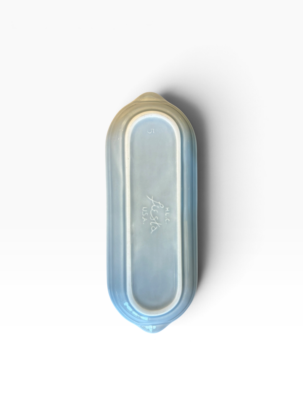 Fiesta Pearl Gray Relish Utility Tray Corn on the Cob Corn Relish Tray