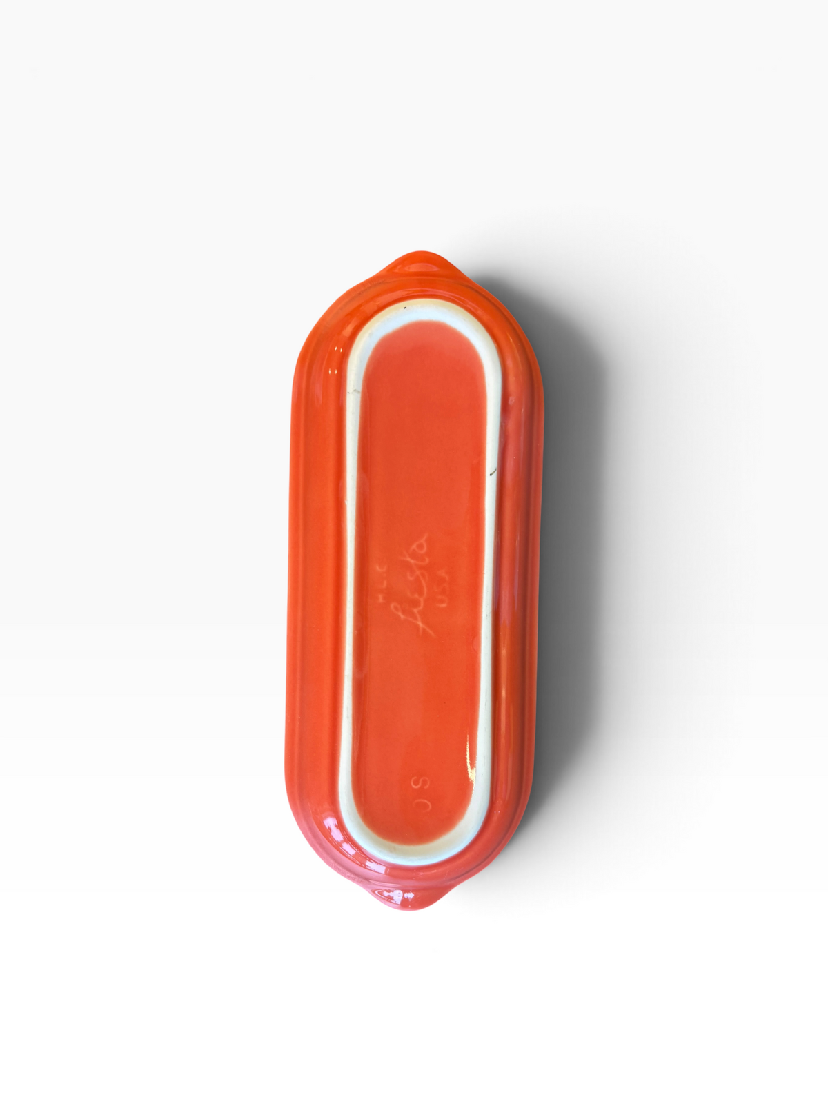 Fiesta Persimmon Relish Utility Tray Corn on the Cob Corn Relish Tray
