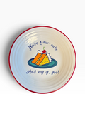 Fiesta Have Your Cake and Eat It, Too Luncheon Plate 9" on White with Red Rim