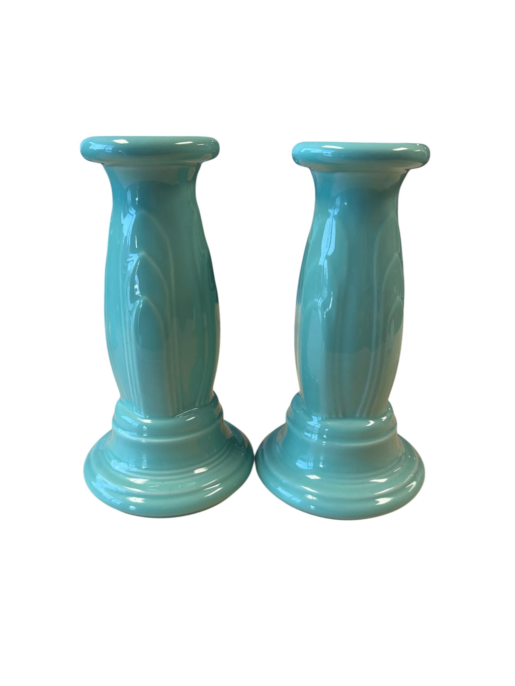 Fiesta Sea Mist Tapered Candlestick Millennium Candlestick Y2K Pair