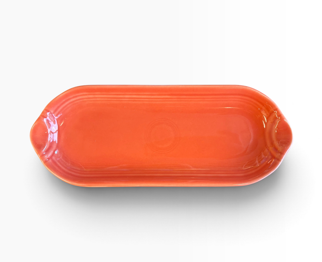 Fiesta Persimmon Relish Utility Tray Corn on the Cob Corn Relish Tray