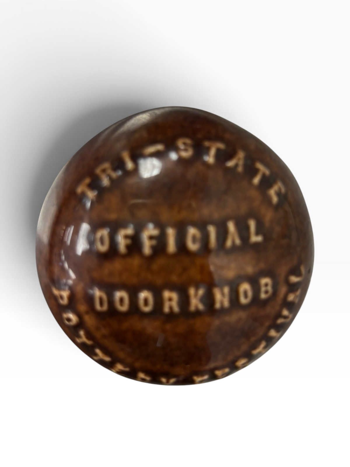 Tri-State Pottery Festival Official Doorknob in Fiesta Amberstone Amber | HLC Toss Game