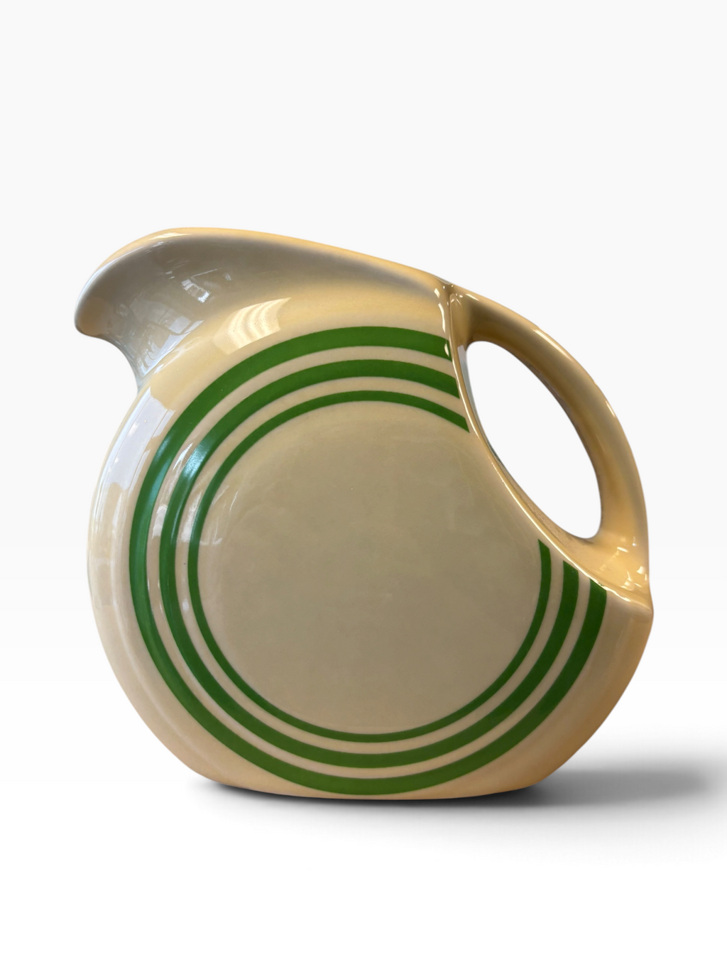 Fiesta Green Stripe Small Juice Disc Pitcher 28 oz HLCCA 2015 HTF