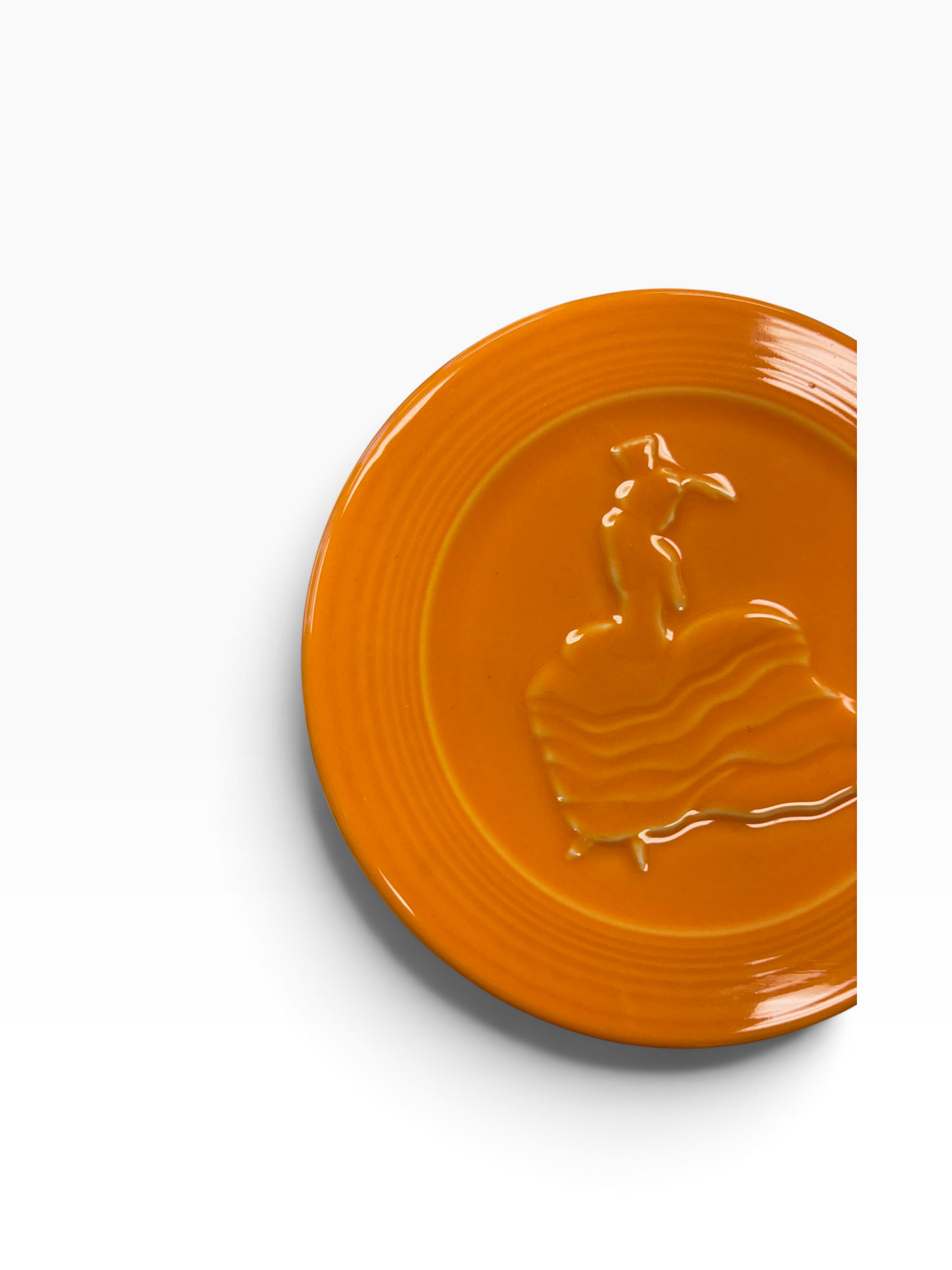 Fiesta Tangerine Dancing Lady Trivet 6" Retired Hot Plate
