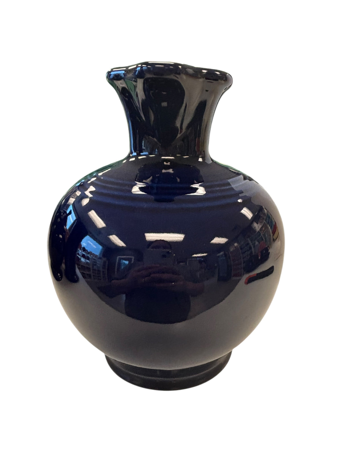 This is a Fiesta Fiestware small 60 Ounce Carafe in cobalt. Lead-free Post 1986 Retired color retired shape
