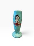 Fiesta Betty Boop Red Dress on Turquoise Bud Vase 6" HTF