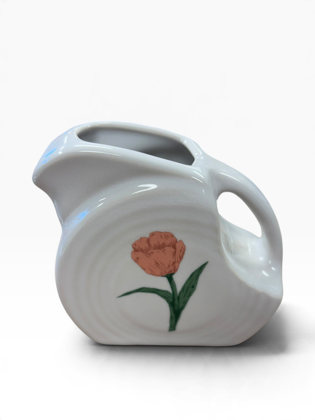 Fiesta Tamarack Floral Peony on White Mini Disc