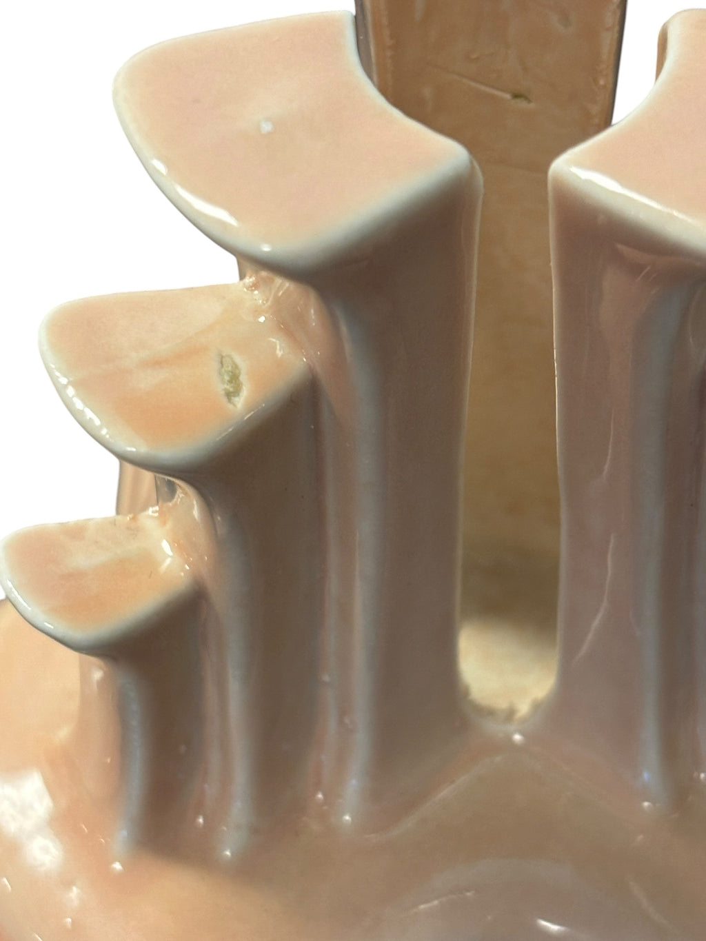 This is a Fiesta Fiestaware retired pyramid candle holder pair in Apricot. Lead-free Post 1986 Retired Color Retired Shape