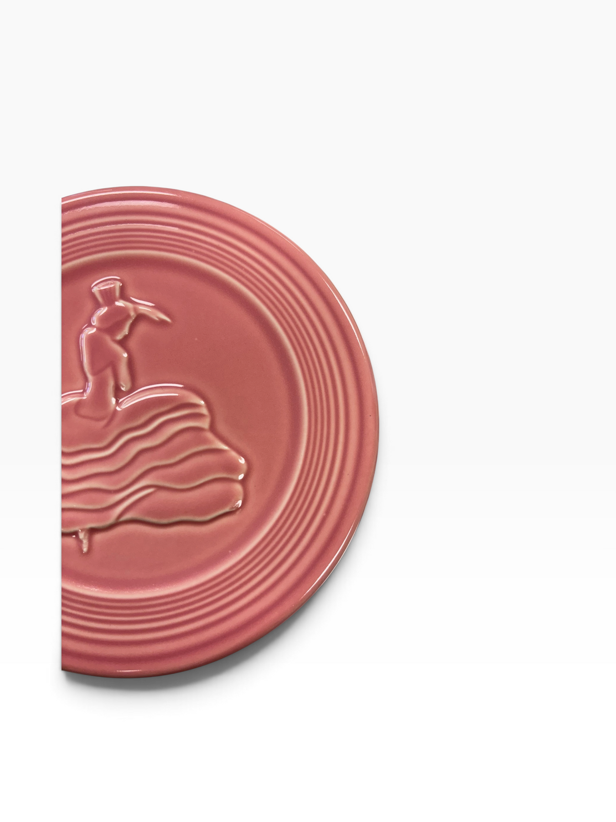 Fiesta Rose Dancing Lady Trivet 6" Retired Hot Plate