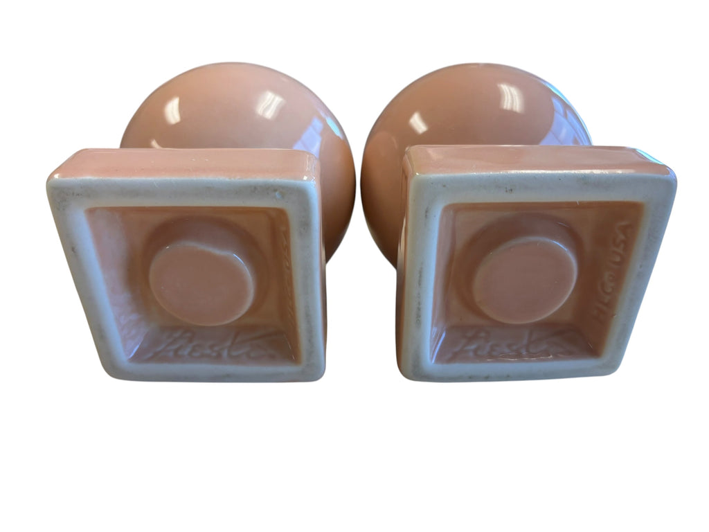 Fiesta Apricot Round Bulb Candle Holder Pair