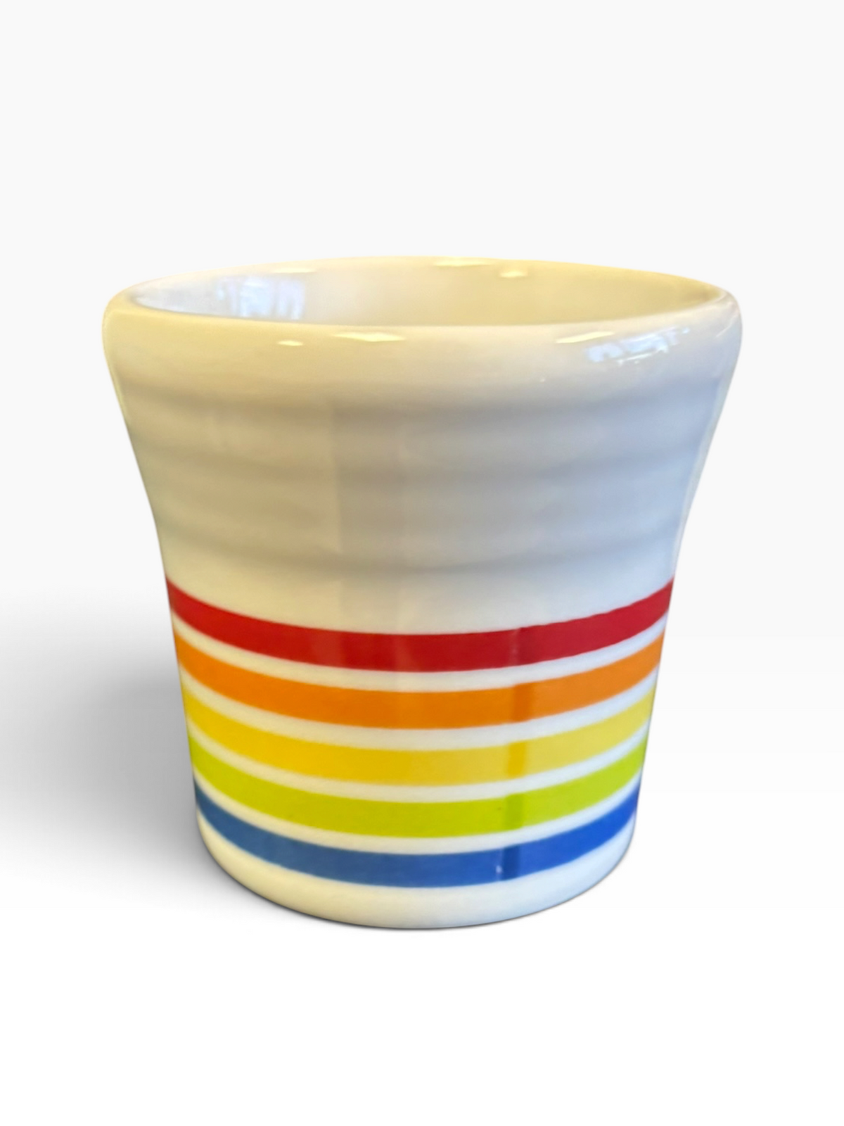 Fiesta White Rainbow Signature Lines Shot Glass 2 oz