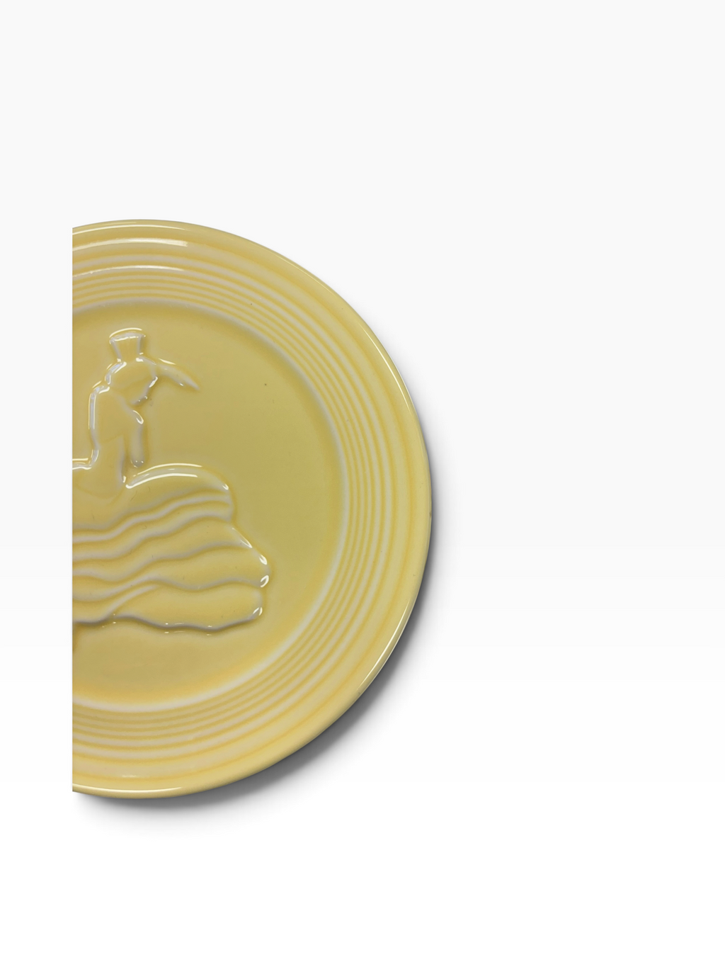 Fiesta Yellow Dancing Lady Trivet 6" Retired Hot Plate