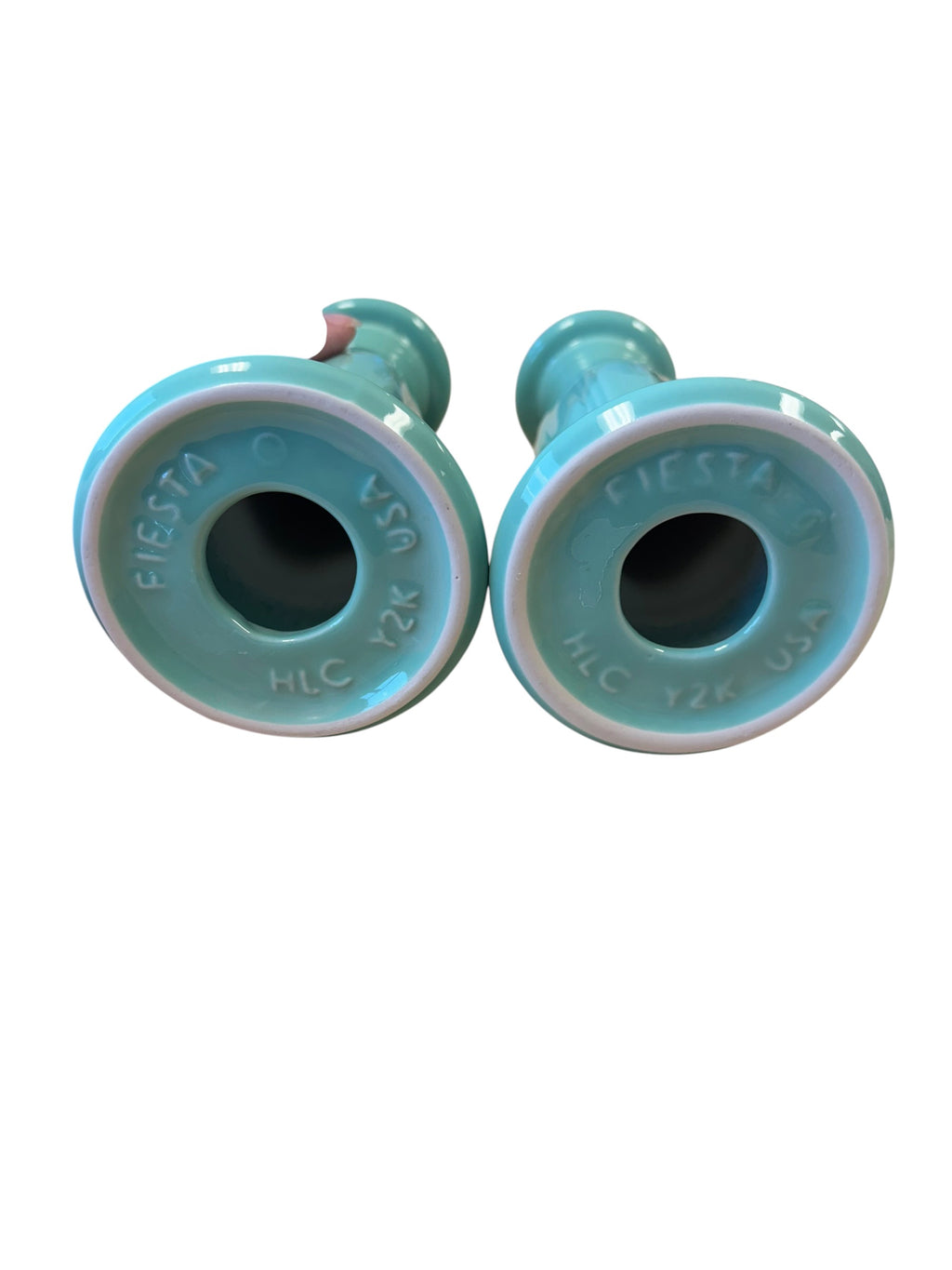 Fiesta Sea Mist Tapered Candlestick Millennium Candlestick Y2K Pair