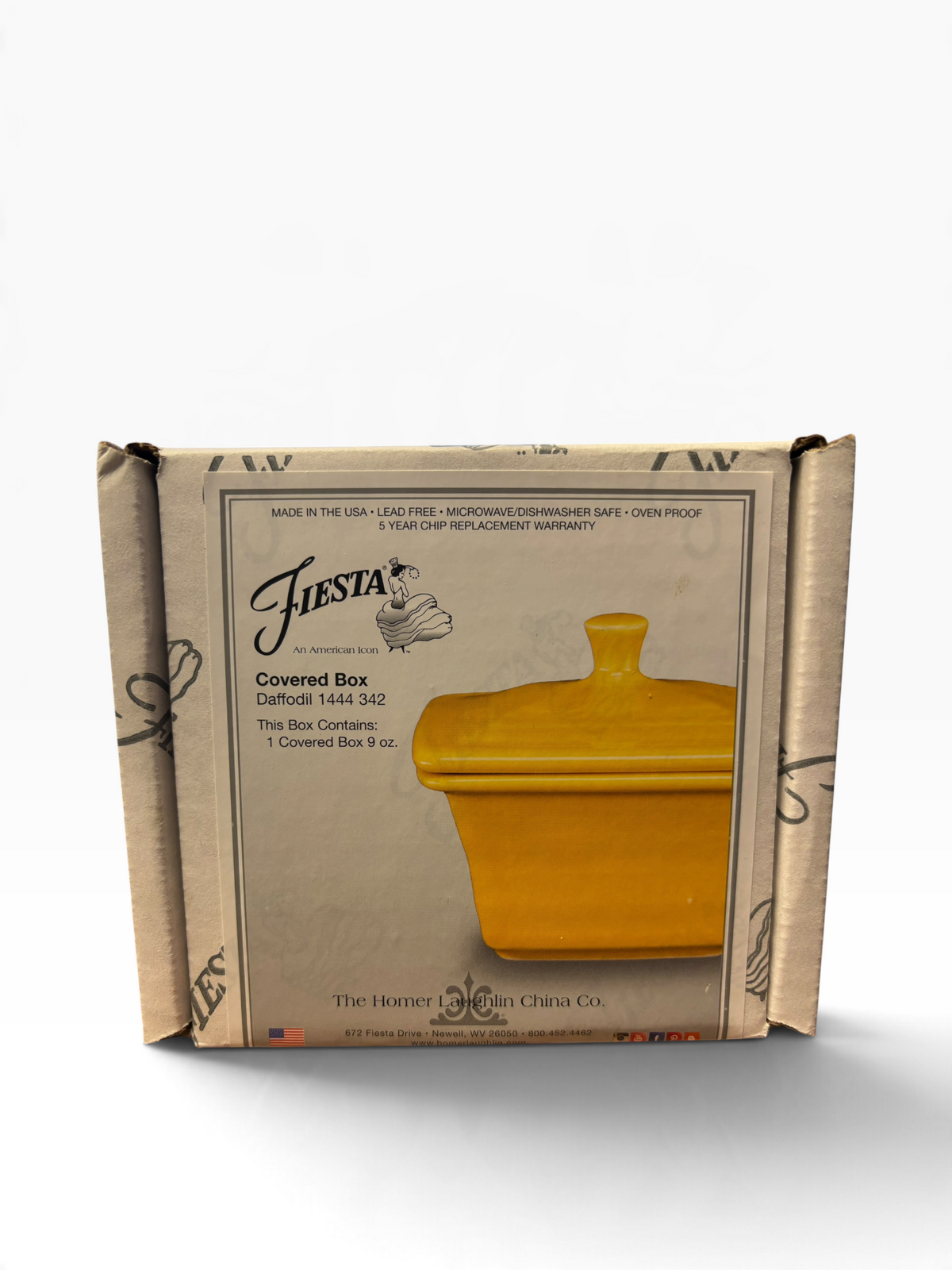 Fiesta Daffodil Covered Gift Box NWT