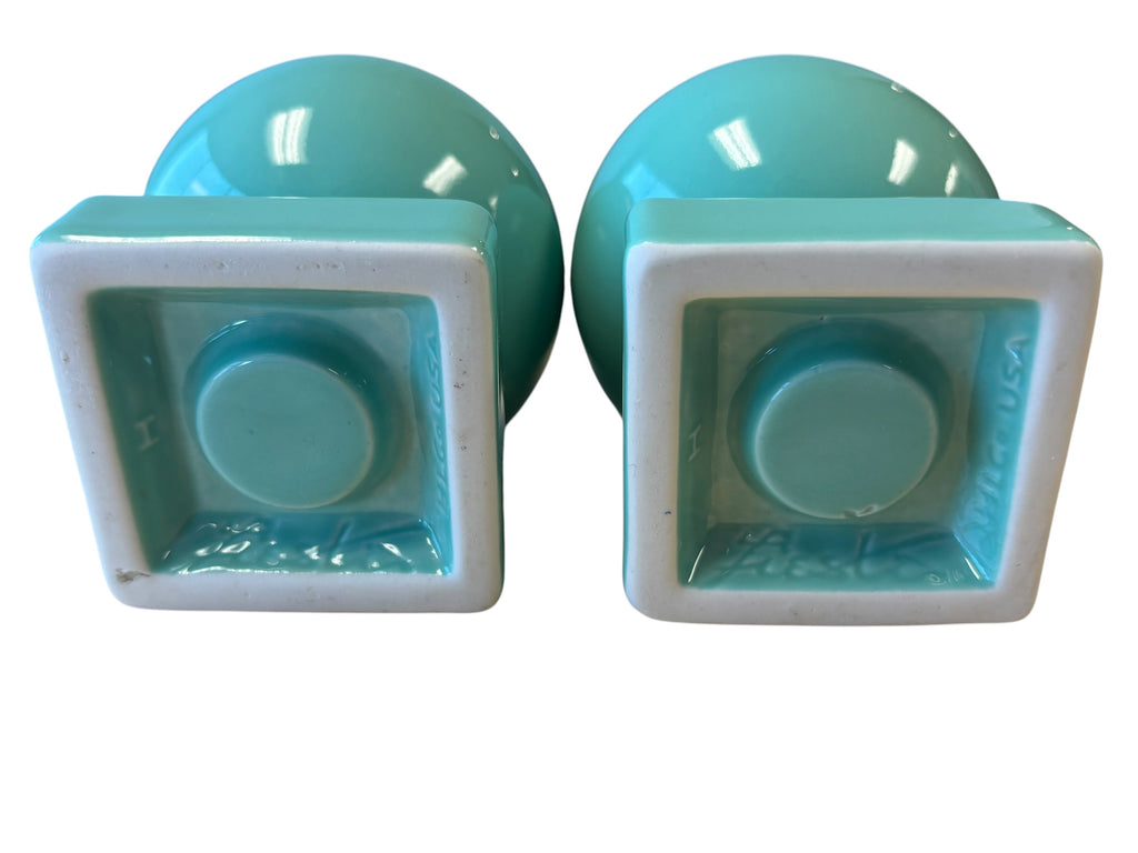 Fiesta Sea Mist Round Bulb Candle Holder Pair