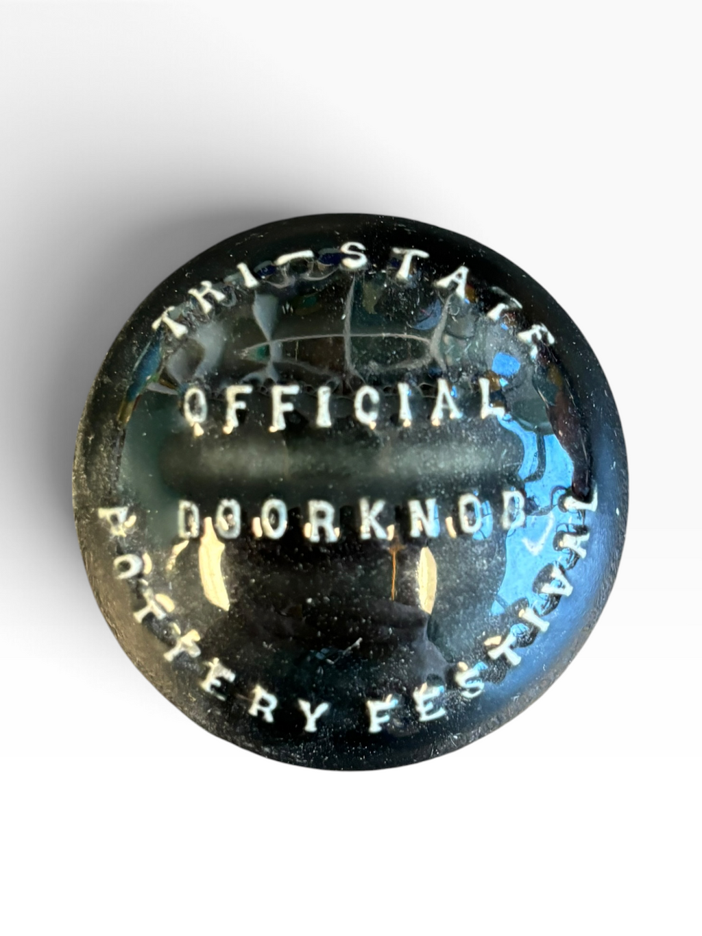 Tri-State Pottery Festival Official Doorknob in Fiesta Black | HLC Toss Game
