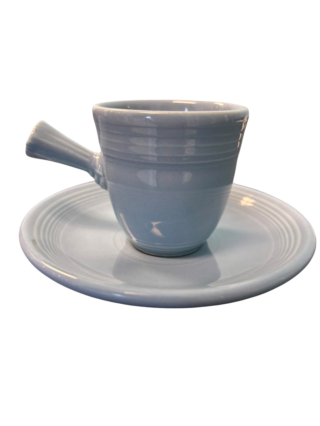 Fiesta Periwinkle Stick Handle Demitasse AD Cup & Saucer