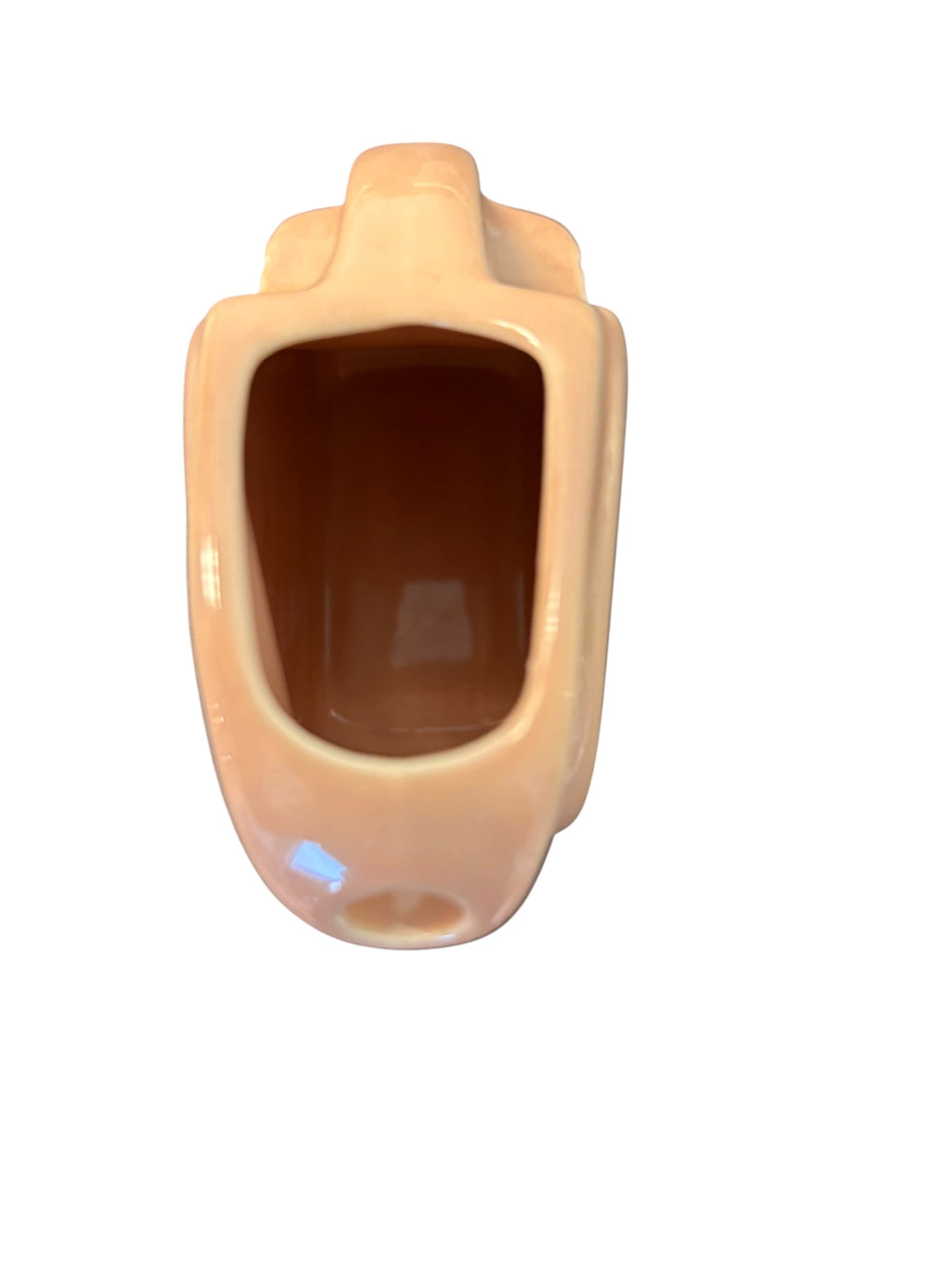 This is a Fiesta Fiestaware Mini Disc Pitcher Creamer in Apricot. lead-free, Post 1986, Retired Color 5 ounce